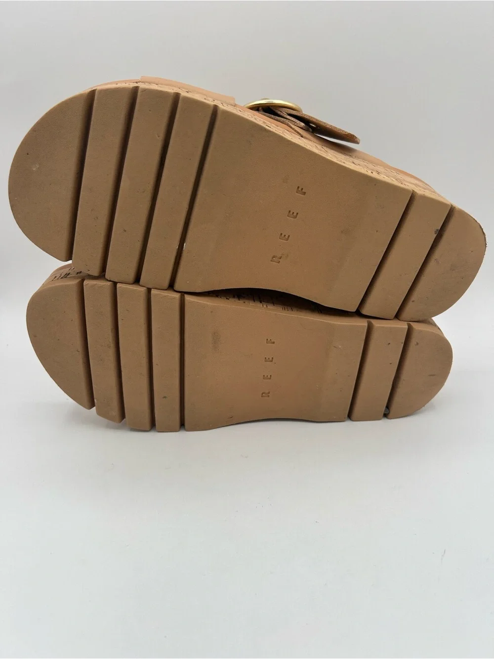 Reef Vista Higher Gia Womens Sz 9 Platform Sandals Vintage Cork Tan Wedge Shoe